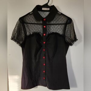 Hearts Button Up Top